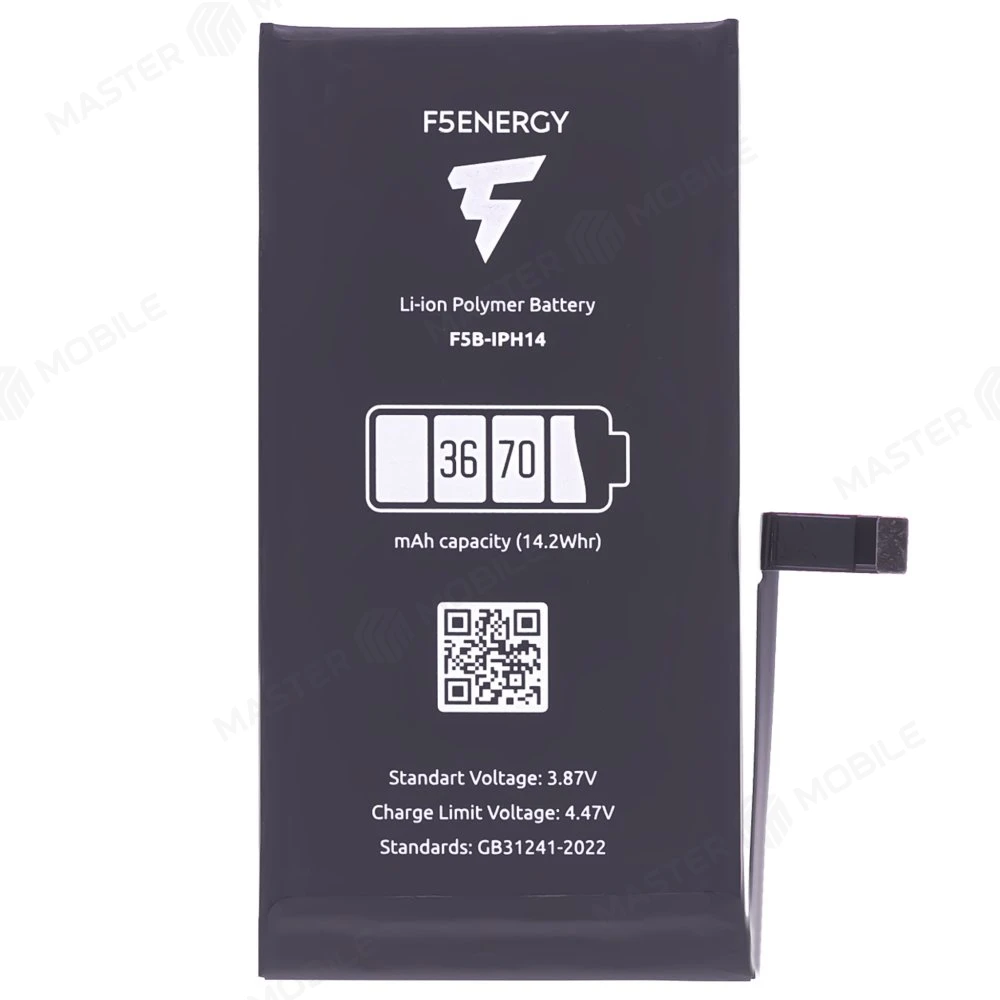 Аккумулятор для Apple iPhone 14 (F5ENERGY) (усиленный) (3670 мАч) (SPECIAL EDITION) + двухсторонний скотч