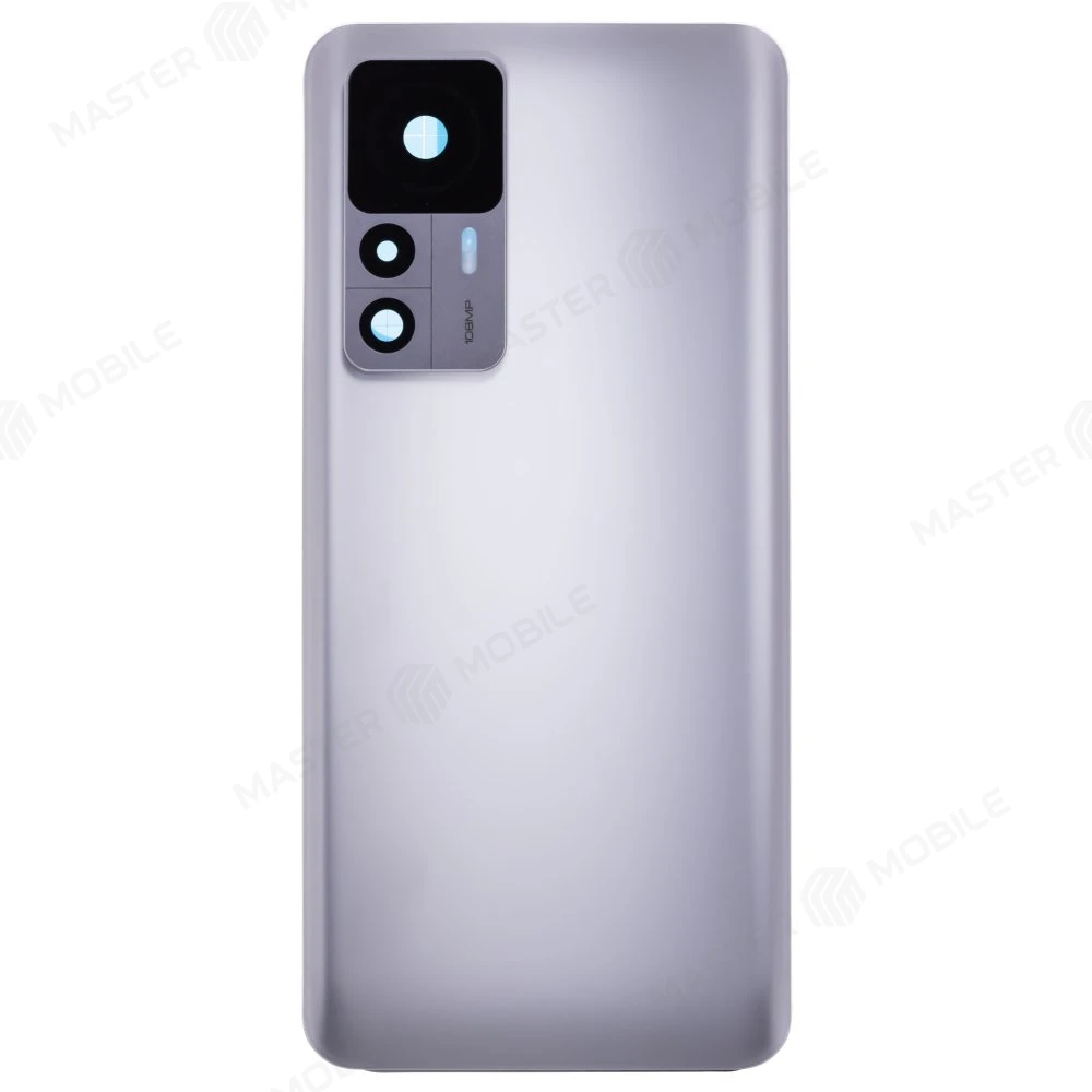 Задняя крышка для Xiaomi 12T (22071212AG) (серебристый) (в сборе со стеклом камеры)