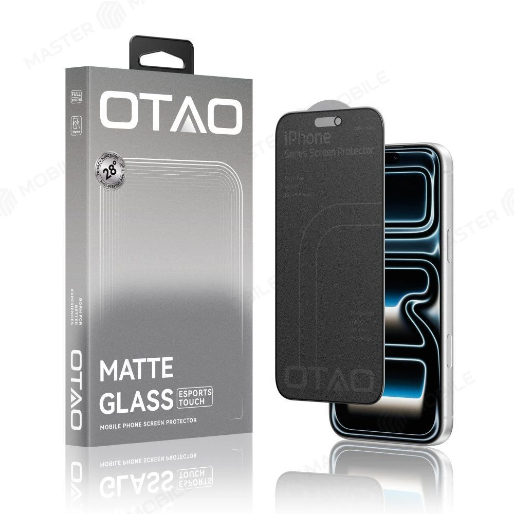 Защитное стекло OTAO Matte + 28° Privacy для Apple iPhone 17 Pro / iPhone 18 Pro (матовое) (антишпион) 