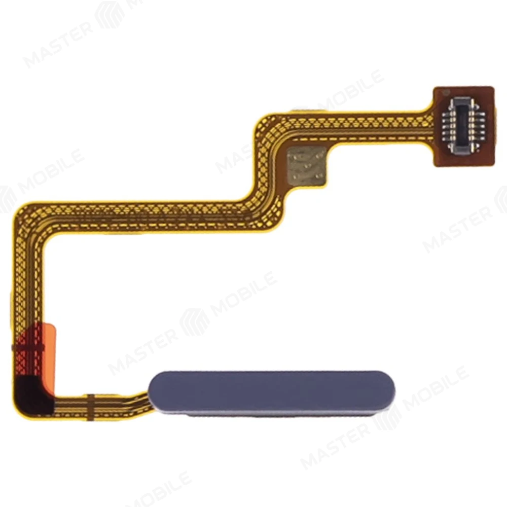 Шлейф для Xiaomi Poco F4 (22021211RG) с комп. + сканер отпечатка пальца (на кнопку включения) (голубой)