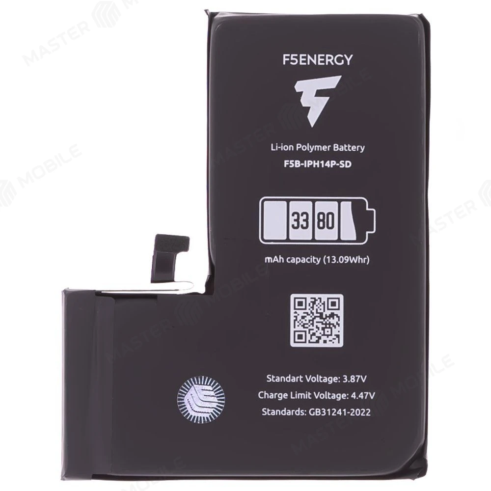 Аккумулятор для Apple iPhone 14 Pro (F5ENERGY) (усиленный) (3380 мАч) (SPECIAL EDITION) (SYSTEM DIAGNOSABLE) + двухсторонний скотч фото №1