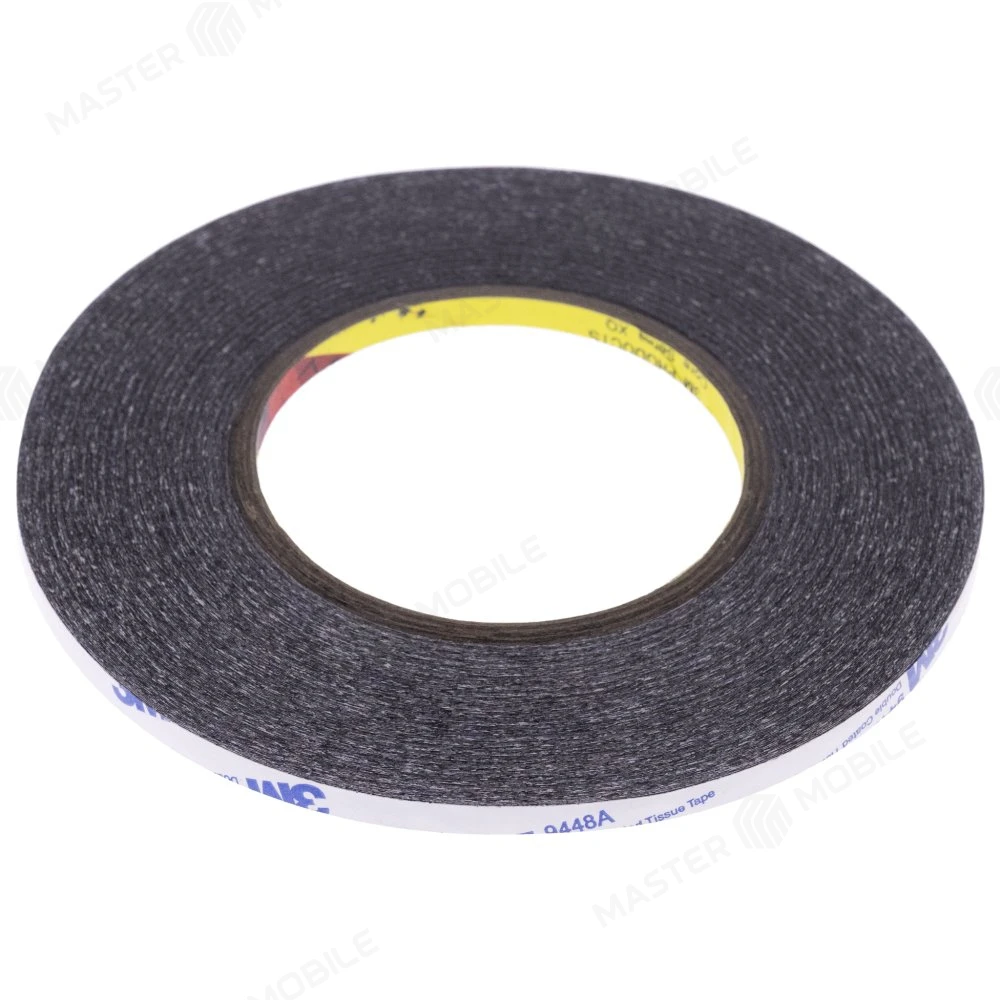 Скотч 3М двусторонний 50 м x 6 мм (черный) фото №2