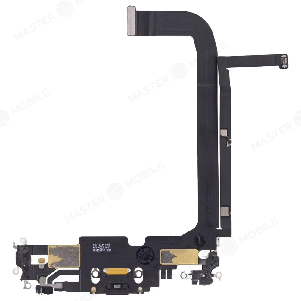 Шлейф для Apple iPhone 13 Pro Max с комп. + разъем зарядки + микрофон (черный) (ORIG100) фото №2