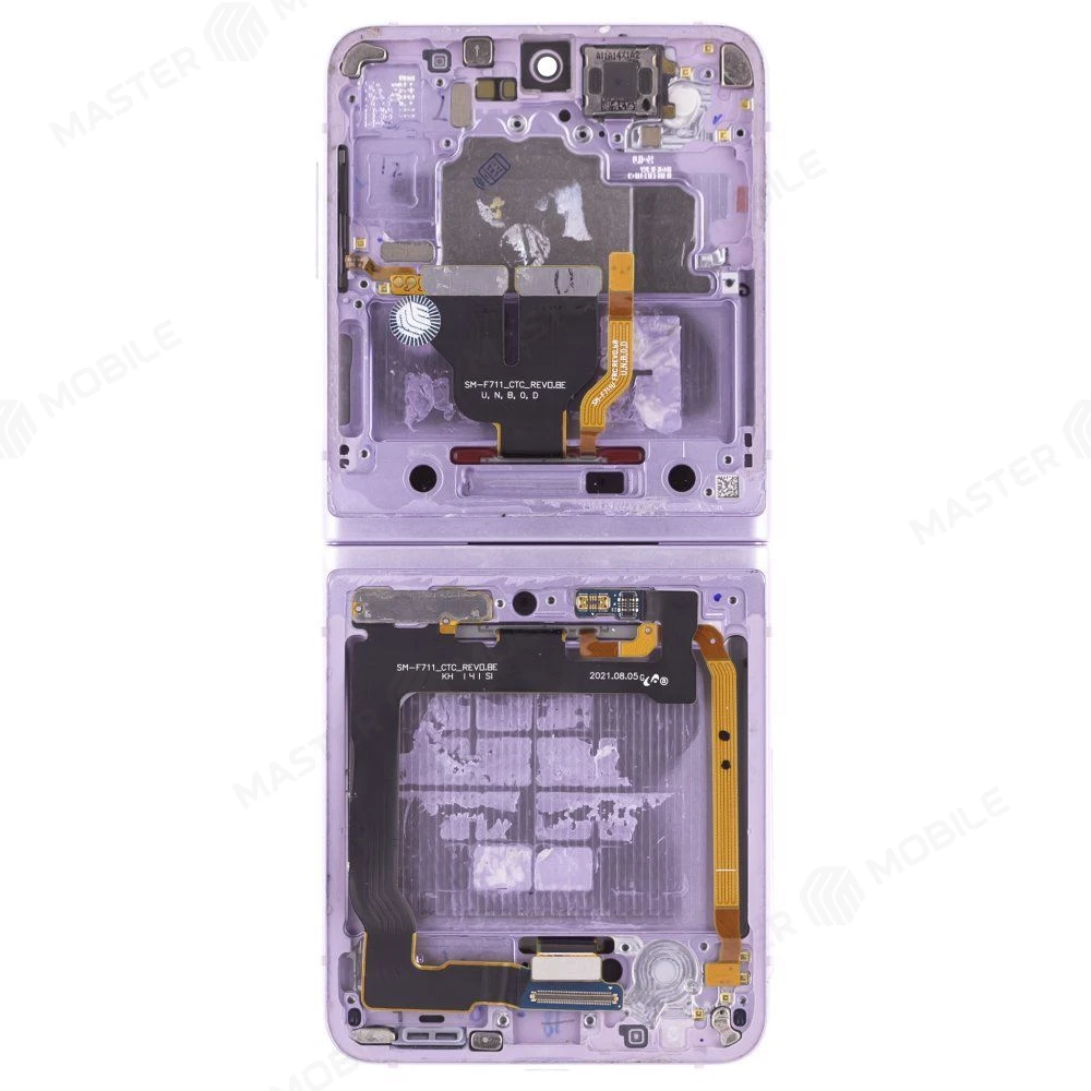 Дисплей для Samsung F711 Galaxy Z Flip 3 + тачскрин (внутренний) (фиолетовый) (в рамке) (ORIG100) (возможен дефект ЛКП) фото №2