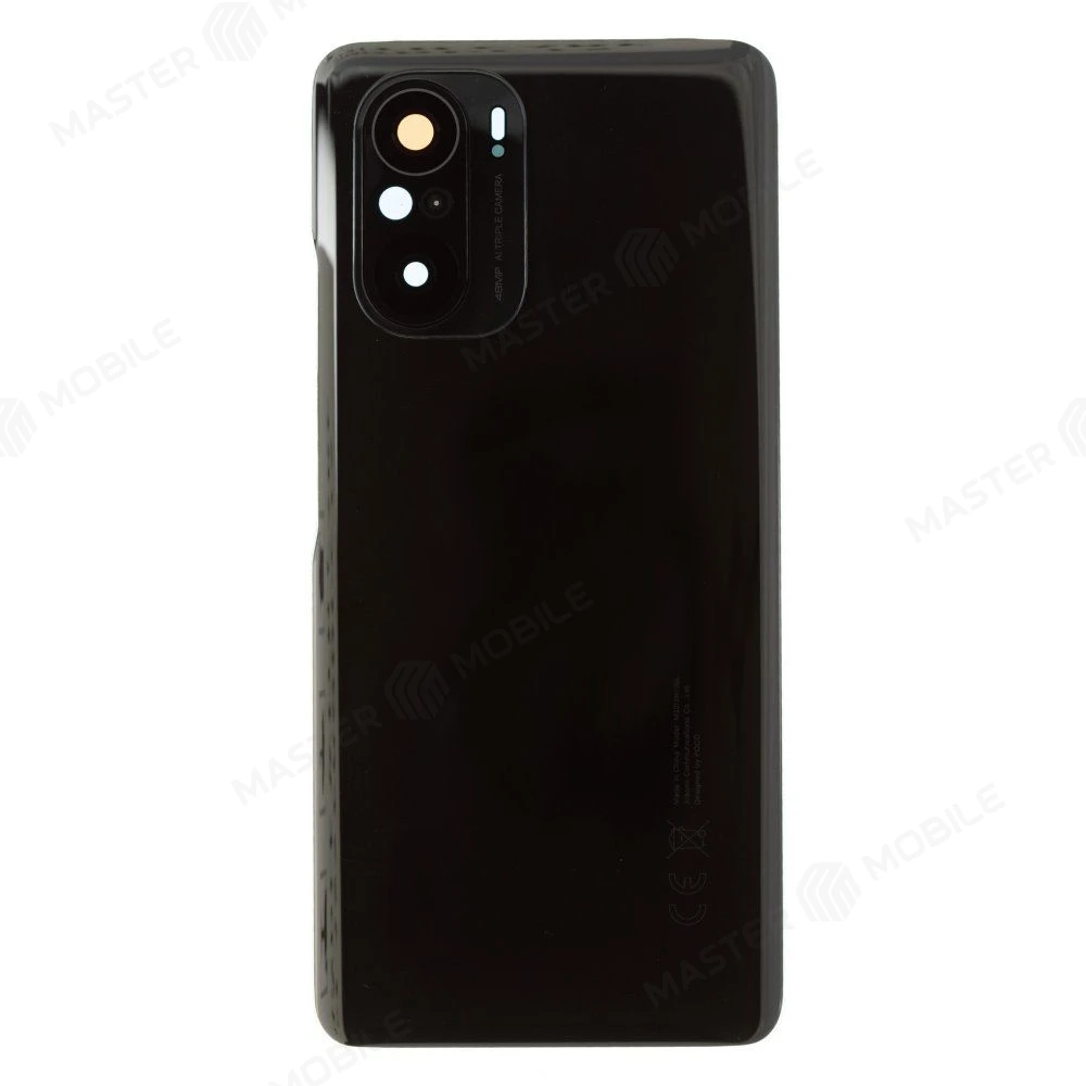 Задняя крышка для Xiaomi Poco F3 (M2012K11AG) (черный) (в сборе со стеклом камеры) (ORIG100)