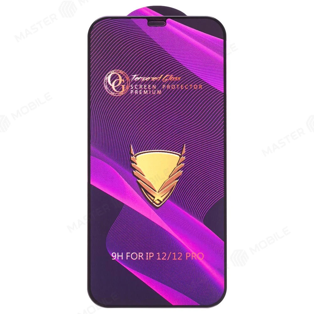 Защитное стекло OG Glass (3 в 1) для Apple iPhone 12 / iPhone 12 Pro (черный) фото №1