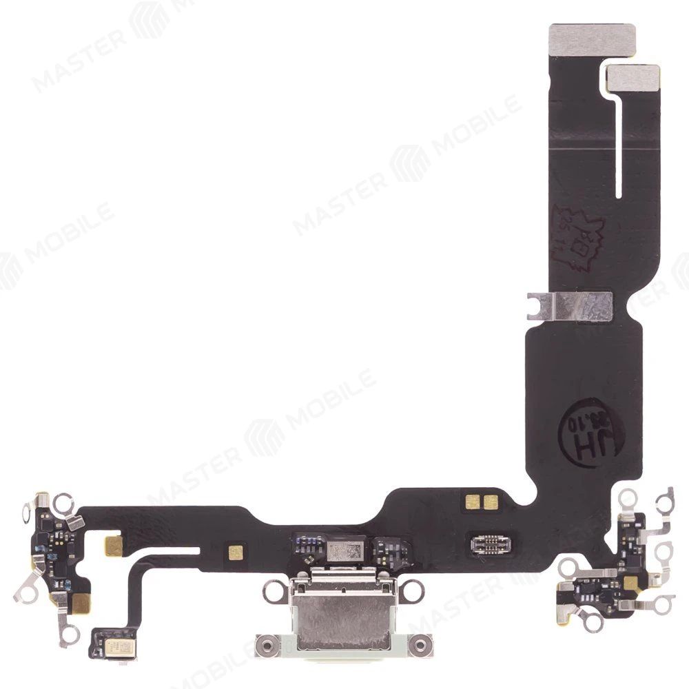 Шлейф для Apple iPhone 15 Plus с комп. + разъем зарядки + микрофон (зеленый) (ORIG100) фото №1