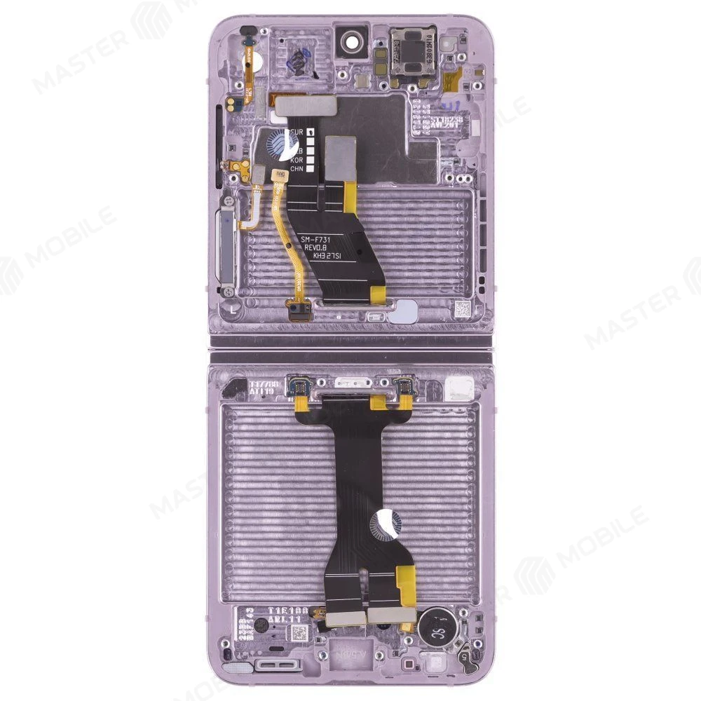 Дисплей для Samsung F731 Galaxy Z Flip 5 + тачскрин (внутренний) (фиолетовый) (в рамке) (ORIG100) (возможен дефект ЛКП) фото №2
