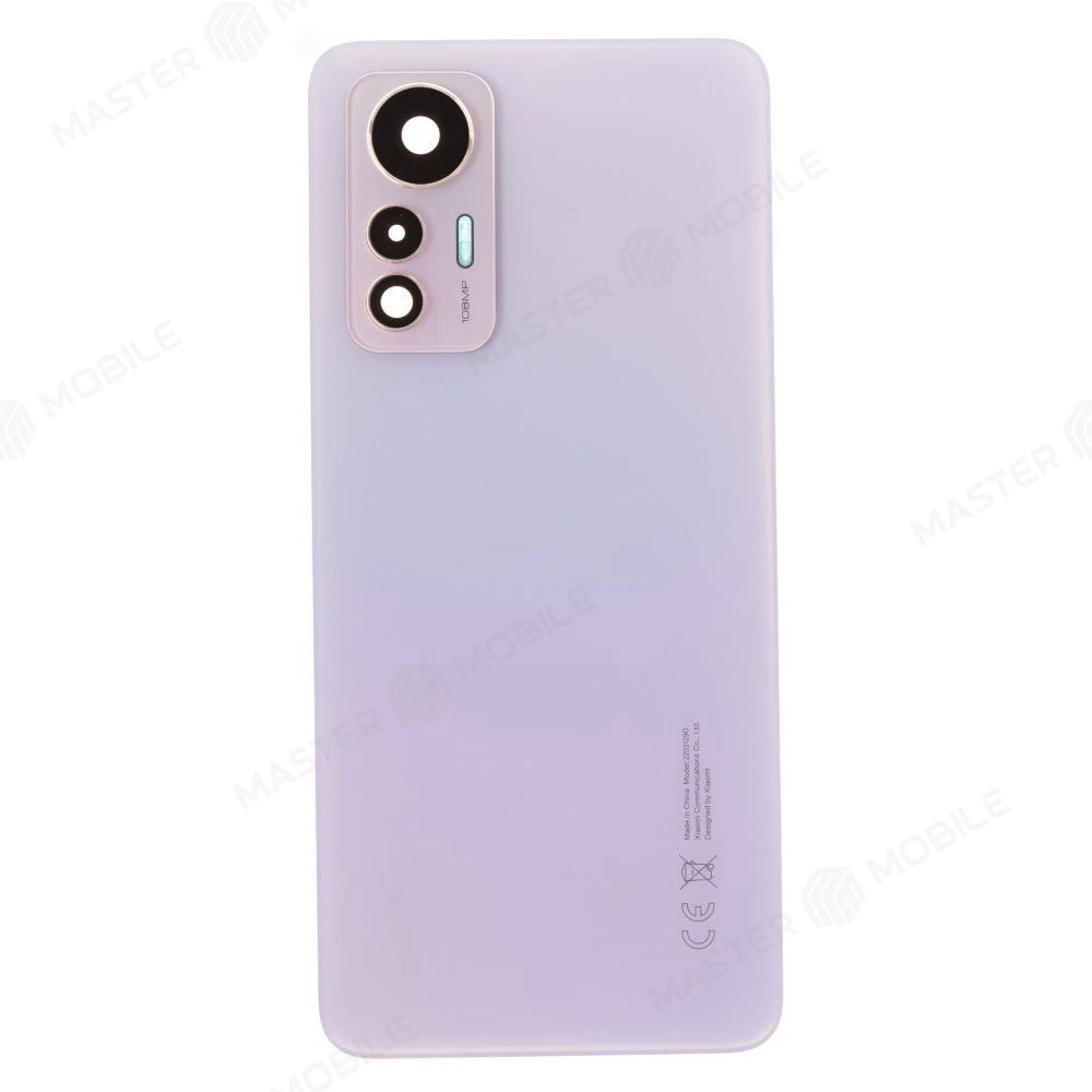 Задняя крышка для Xiaomi 12 Lite (2203129G) (розовый) (в сборе со стеклом камеры) (ORIG100)