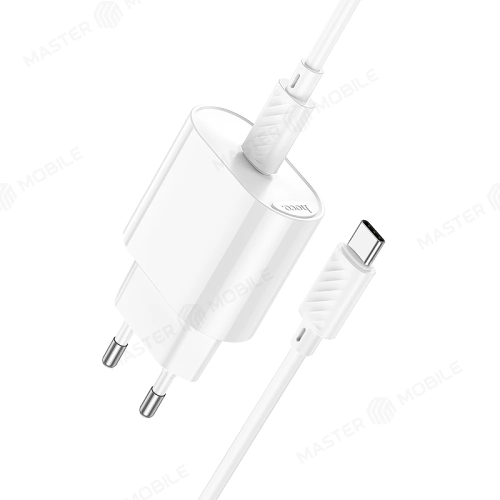 Сетевое зарядное устройство Hoco C109A TypeC 20W + кабель TypeC - TypeC (белый) фото №5