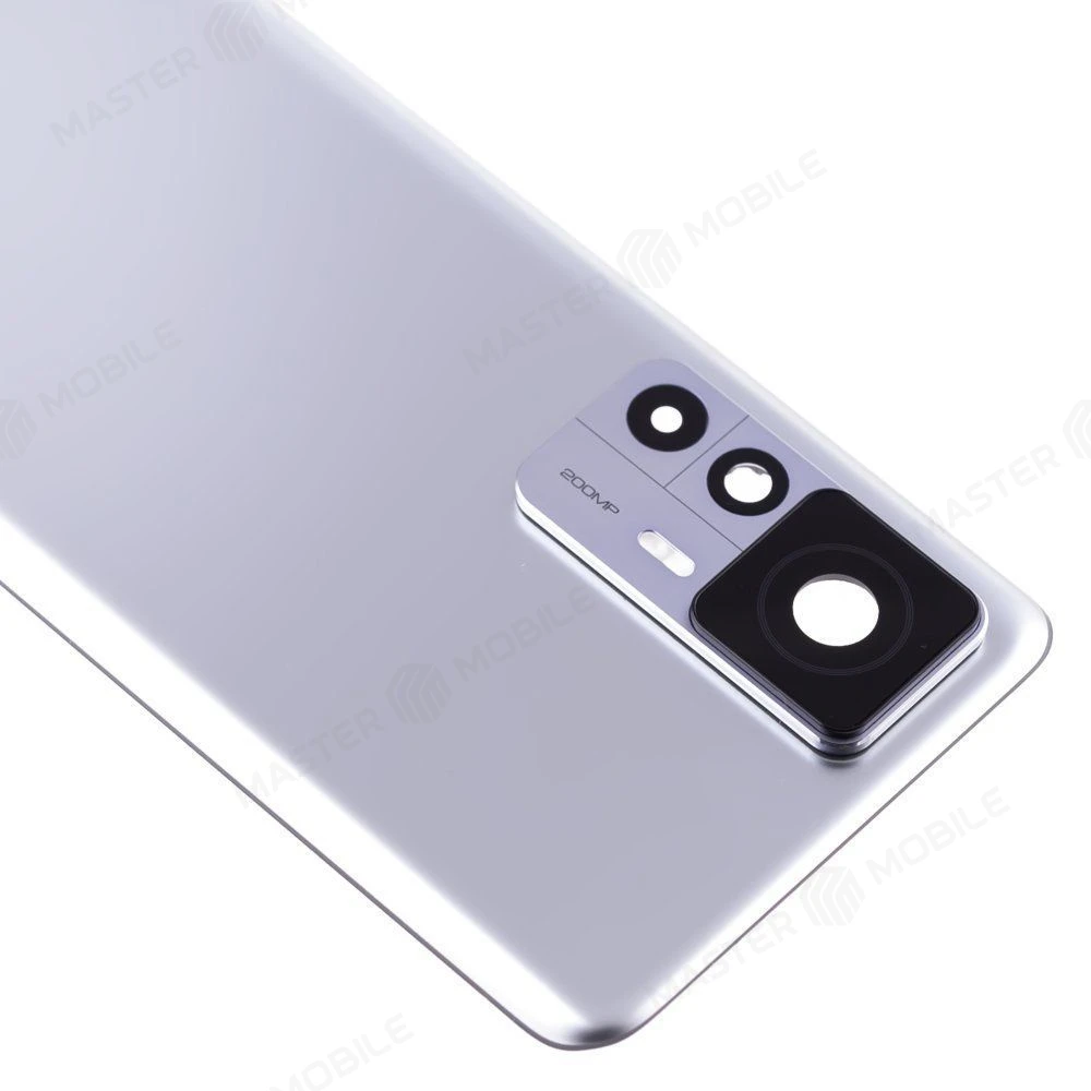 Задняя крышка для Xiaomi 12T Pro (22081212UG) (серебристый) (в сборе со стеклом камеры) (ORIG100) фото №3