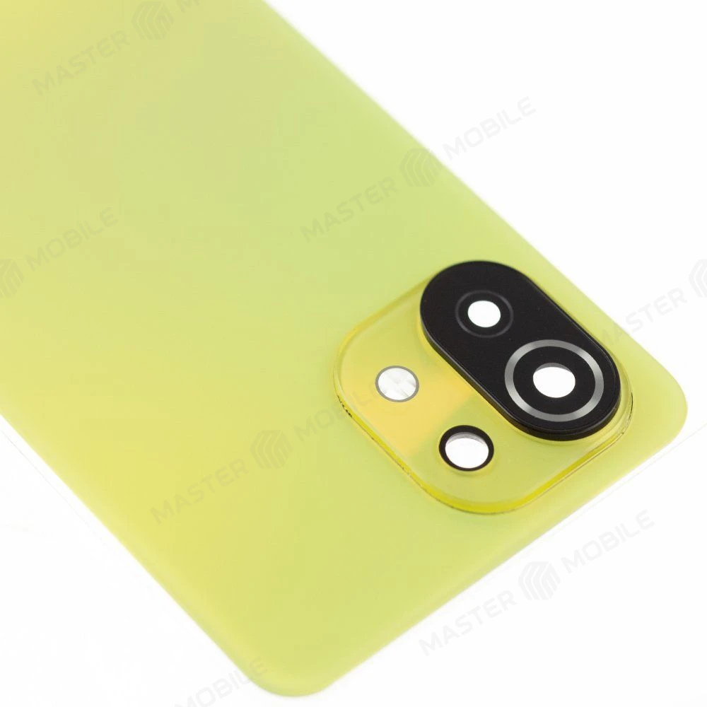 Задняя крышка для Xiaomi 11 Lite 5G NE (2109119DG) / Mi 11 Lite (M2101K9AG) / Mi 11 Lite 5G (M2101K9G) (желтый) (в сборе со стеклом камеры) (ORIG100)  фото №3