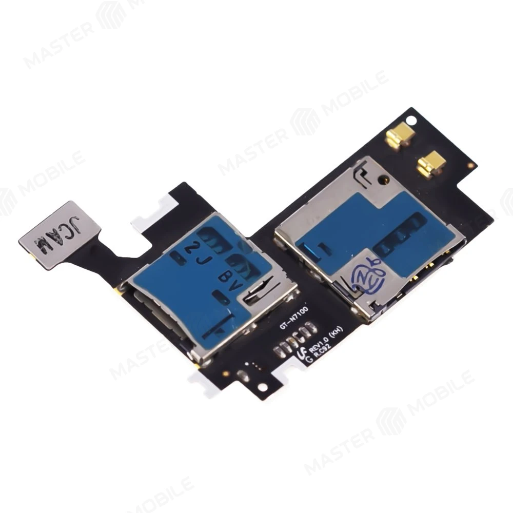 Шлейф для Samsung N7100 Galaxy Note 2 с комп. + разъем SIM + считыватель карты памяти  фото №3