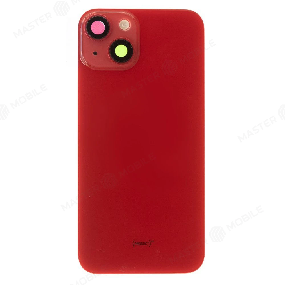 Задняя крышка для Apple iPhone 14 (красный) (в сборе со стеклом камеры и шлейфом) (Premium)  фото №1