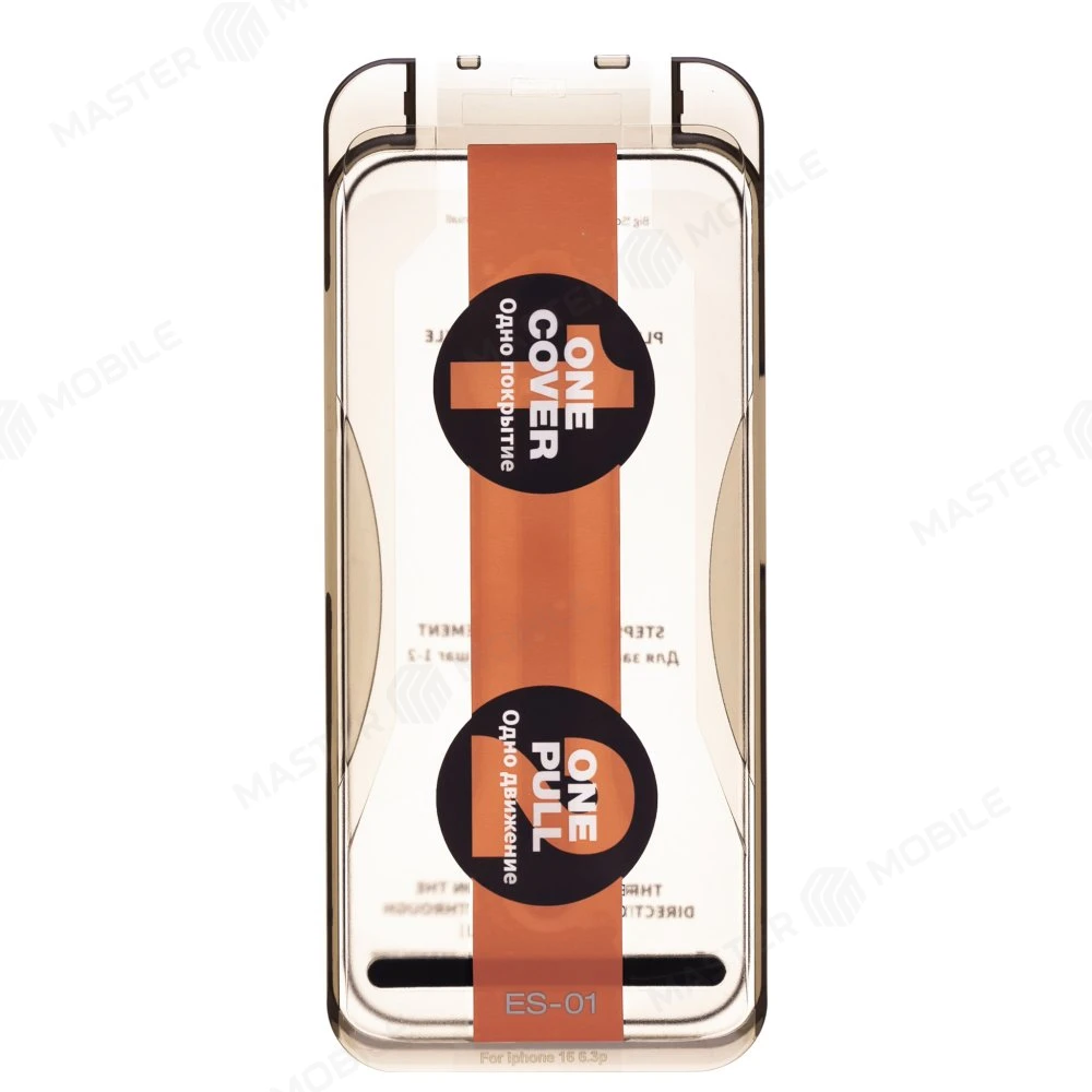 Защитное стекло Remax Tempred Glass ES-01 с аппликатором для Apple iPhone 16 Pro (черный) фото №3