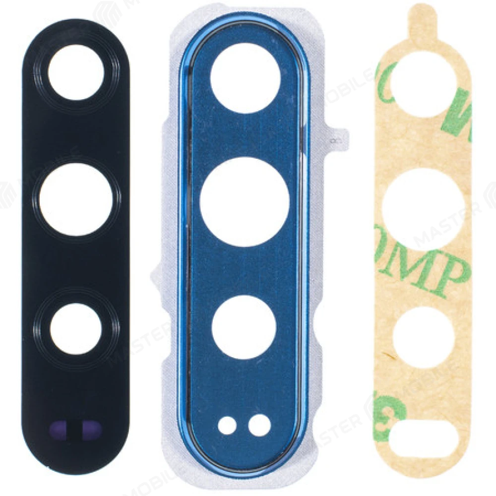 Стекло задней камеры для Huawei Honor 20 Pro (YAL-L41) (в рамке) (синий) 