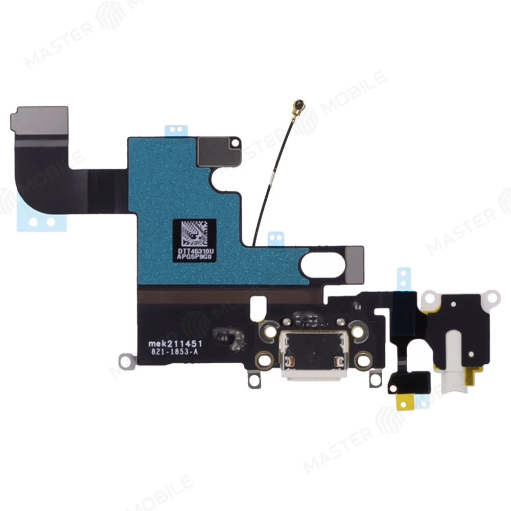 Шлейф для Apple iPhone 6 с комп. + разъем зарядки/гарнитуры + микрофон (белый) (ORIG100) фото №2