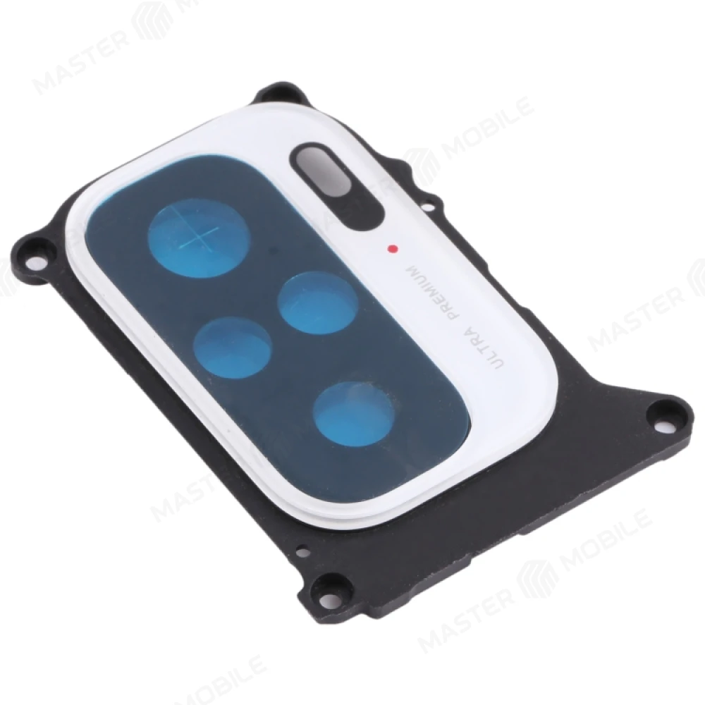 Стекло задней камеры для Xiaomi Redmi Note 10 4G (M2101K7AG) / Redmi Note 10S (M2101K7BG) / Poco M5s (2207117BPG) (в рамке) (белый)