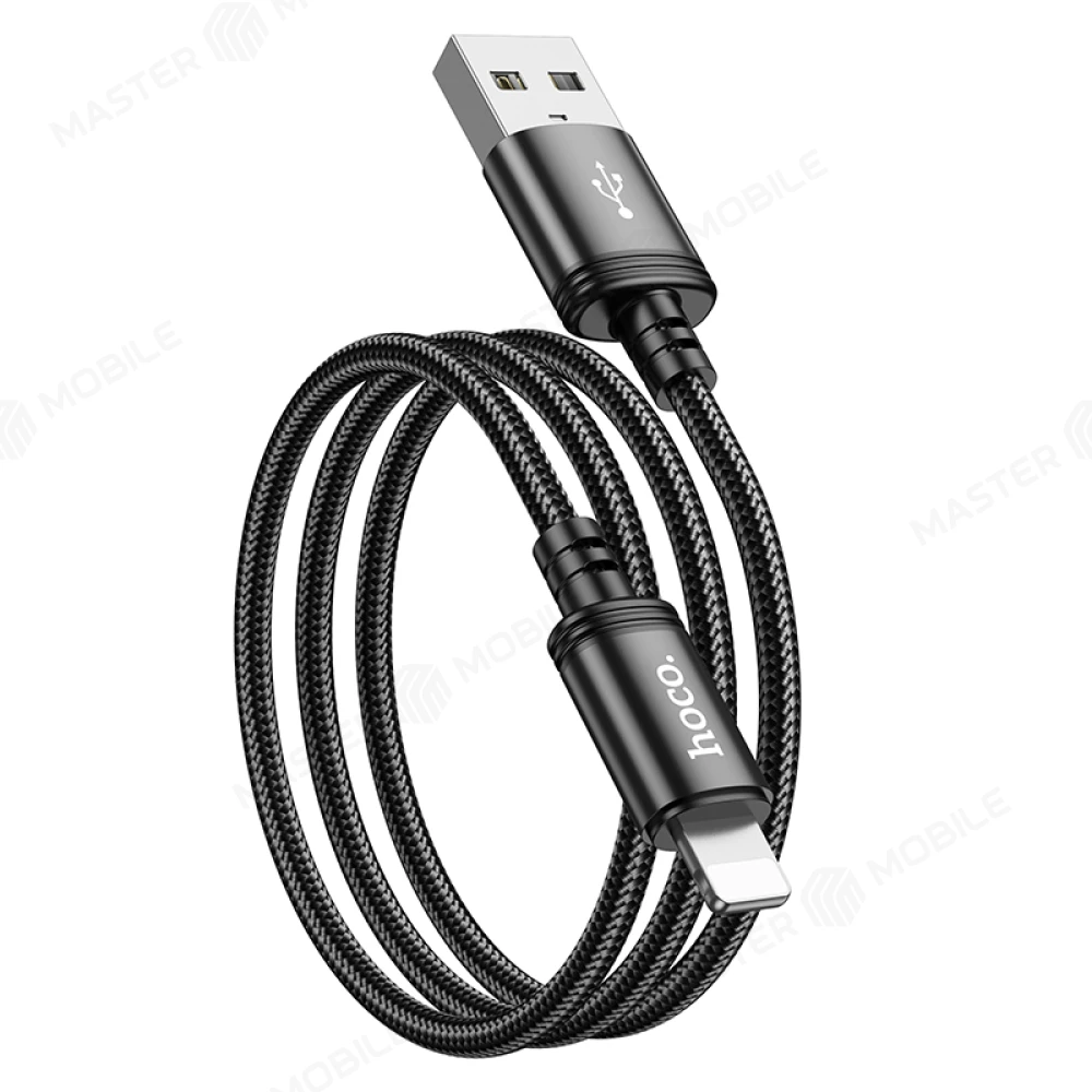 Дата-кабель Hoco X89 USB - Lightning 1 м (плетеный) (черный) фото №3
