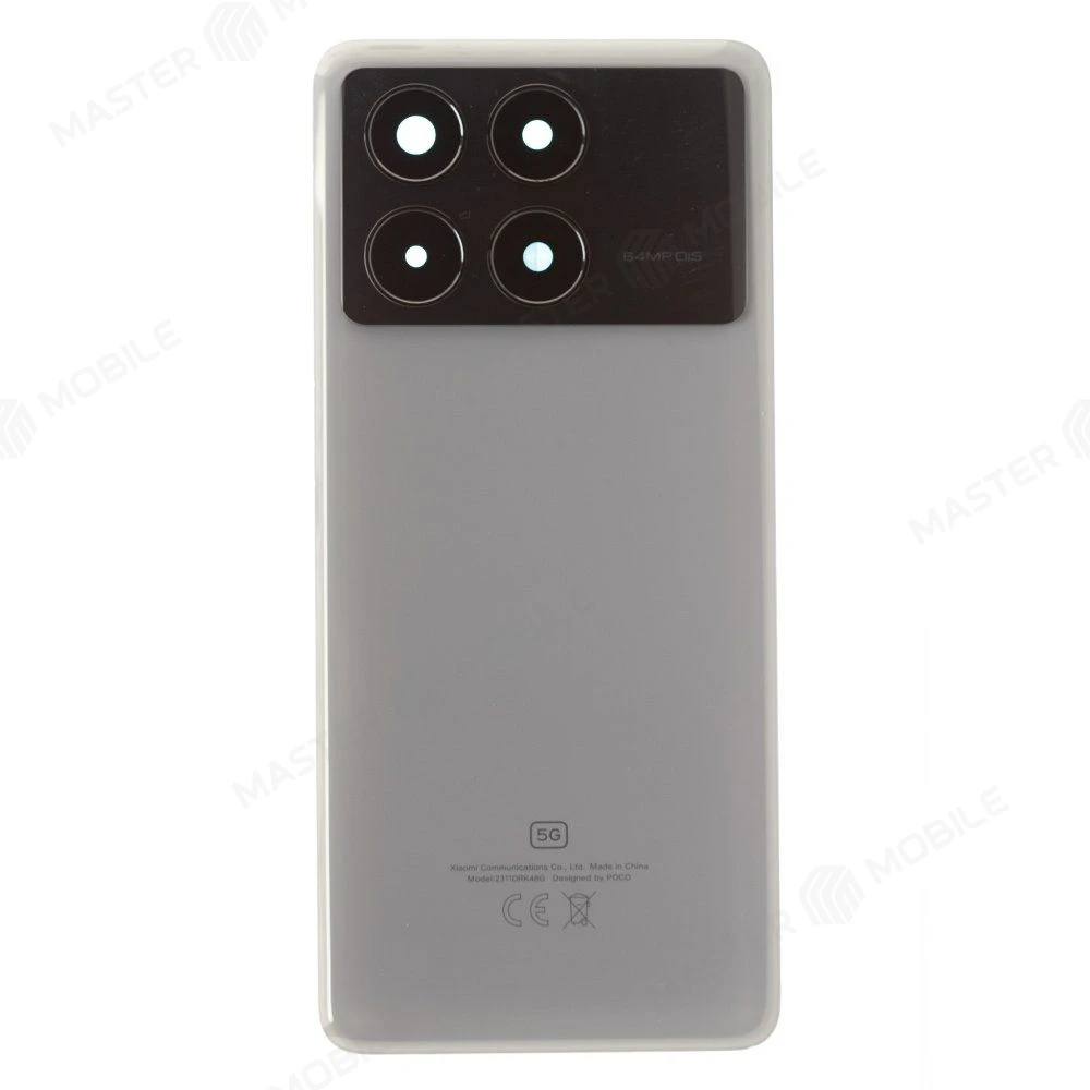 Задняя крышка для Xiaomi Poco X6 Pro (2311DRK48G) (серый) (в сборе со стеклом камеры)
