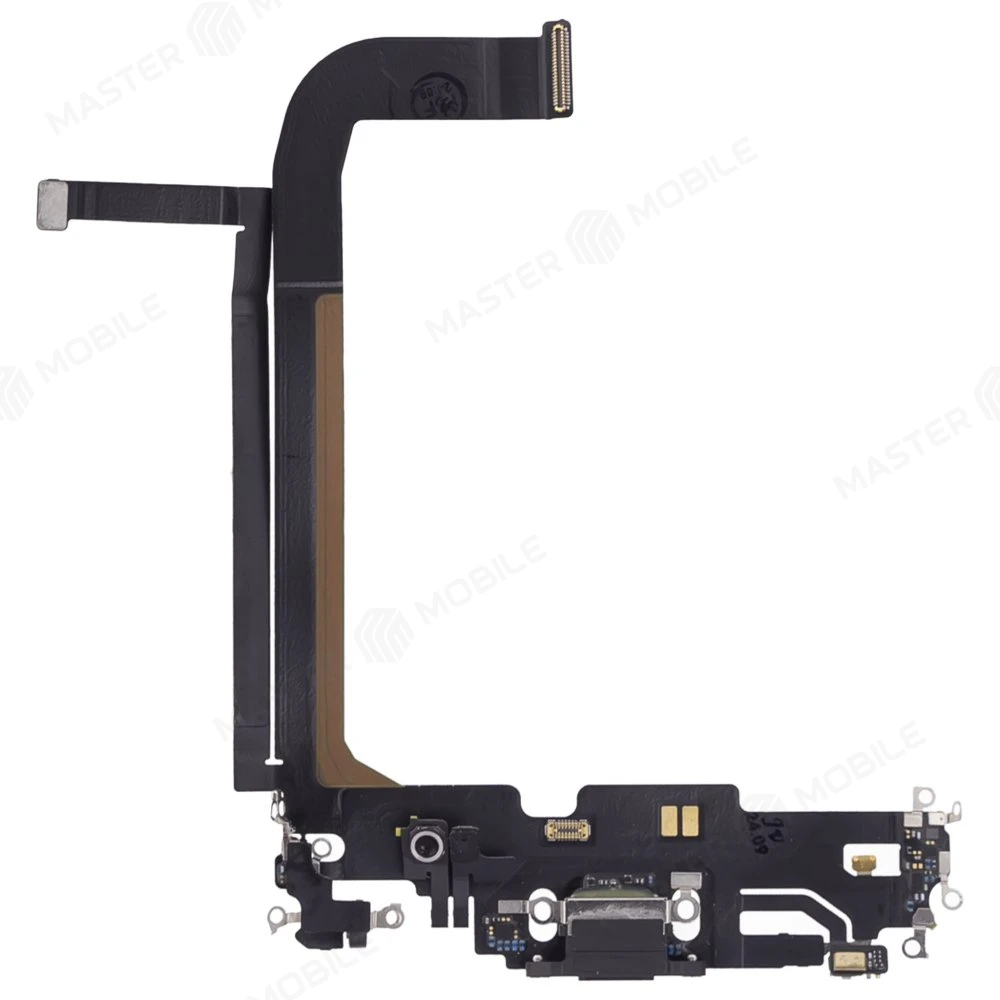 Шлейф для Apple iPhone 13 Pro Max с комп. + разъем зарядки + микрофон (черный) (ORIG100) фото №1