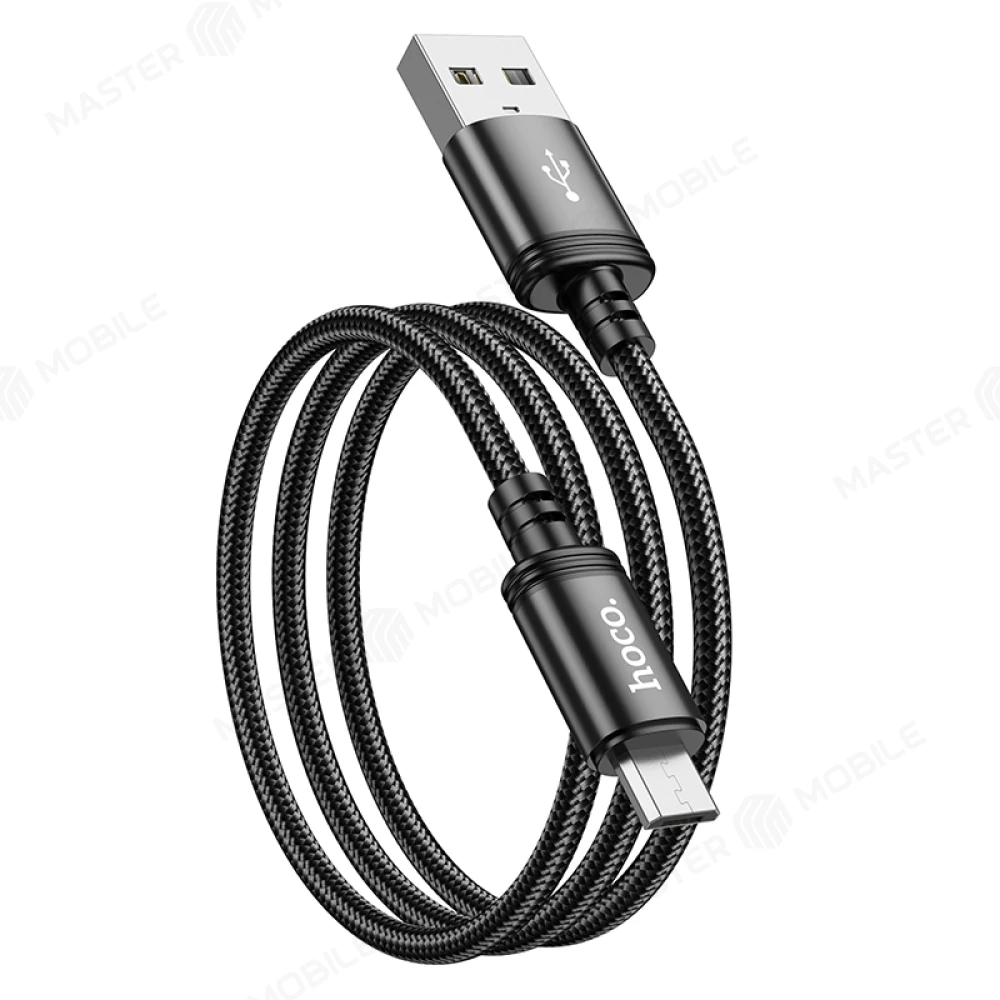 Дата-кабель Hoco X89 USB - MicroUSB 1 м (плетеный) (черный) фото №3