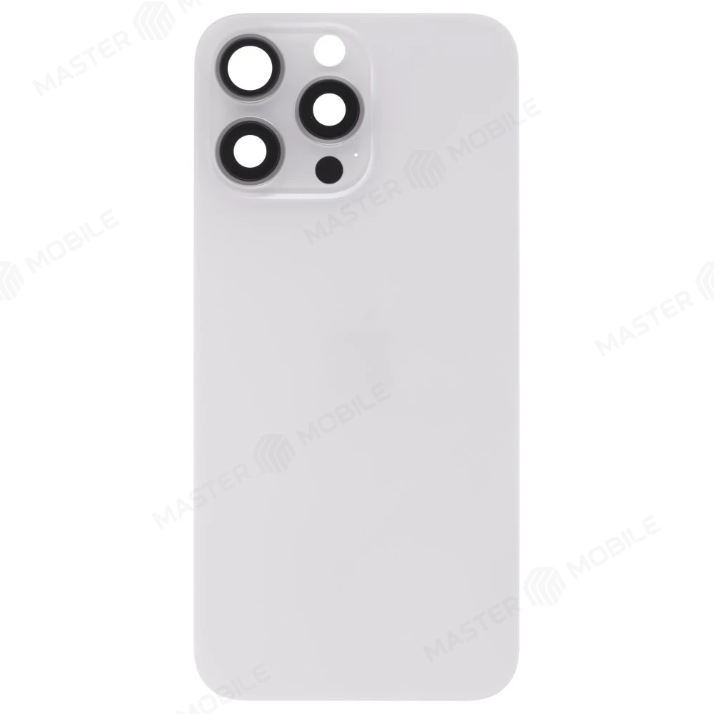 Задняя крышка для Apple iPhone 15 Pro Max (белый) (в сборе со стеклом камеры) (Premium)