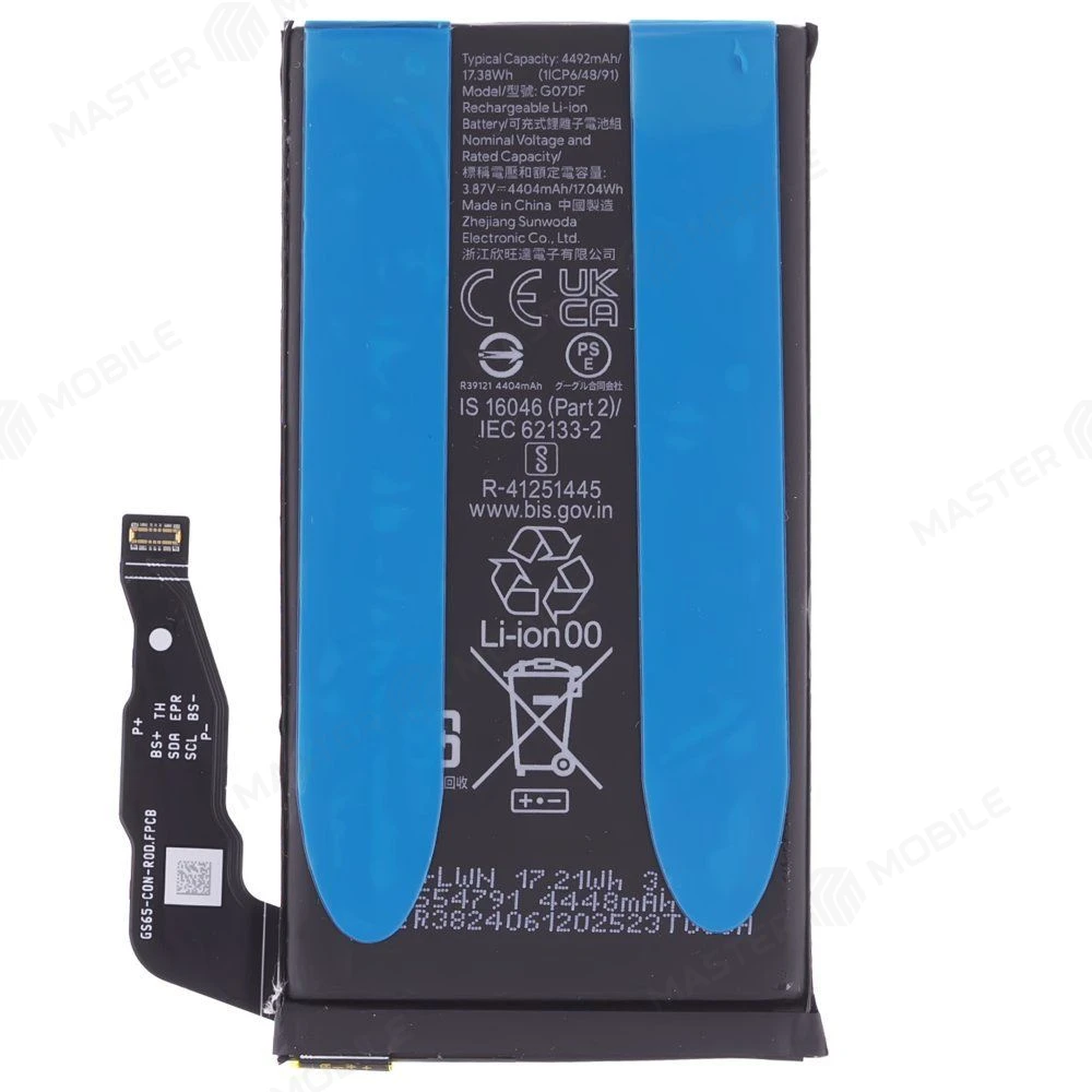 Аккумулятор для Google Pixel 8A (GKV4X/G6GPR/G8HHN/G576D) (G07DF) (ORIG100) (SP) фото №2