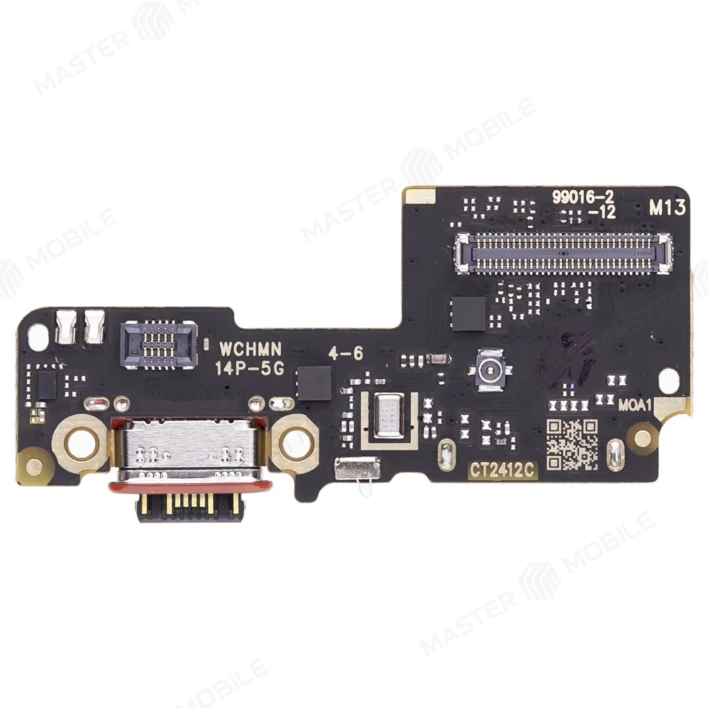 Нижняя плата для Xiaomi Redmi Note 14 Pro 5G (24090RA29G) / Poco X7 (24095PCADG) с комп. + разъем зарядки + микрофон + разъем SIM фото №1