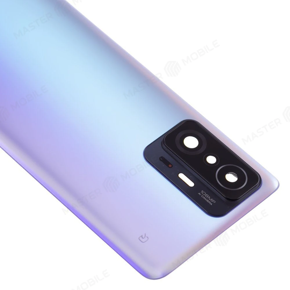 Задняя крышка для Xiaomi 11T (21081111RG) (голубой) (в сборе со стеклом камеры) (ORIG100) фото №3