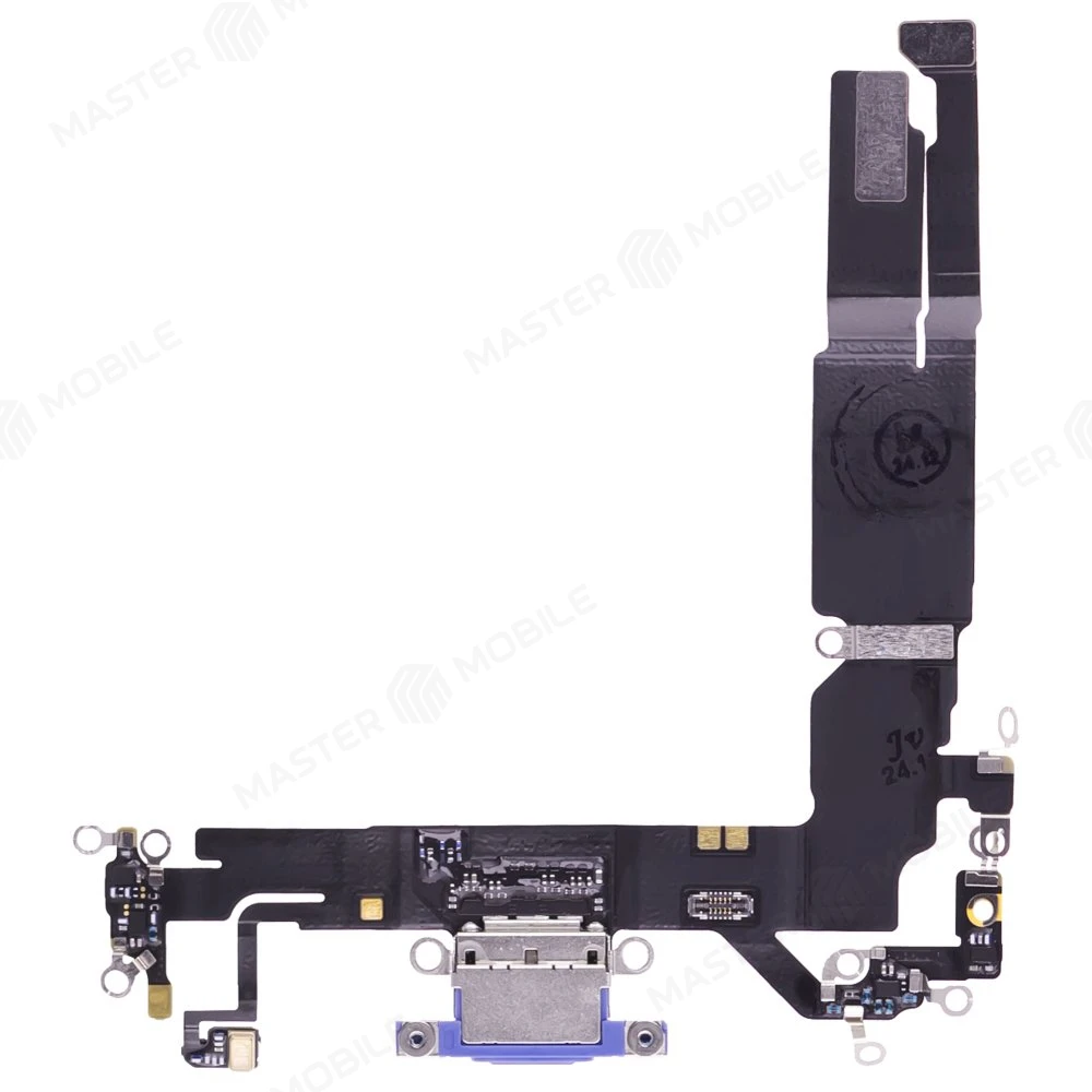 Шлейф для Apple iPhone 16 с комп. + разъем зарядки + микрофон (синий) (ORIG100)  фото №1