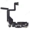 Шлейф для Apple iPhone 14 Pro с комп. + разъем зарядки + микрофон (черный) (ORIG100) фото №1