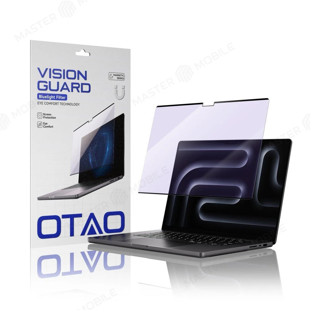 Защитное стекло магнитное OTAO Anti-Blue Light для Apple Macbook Pro 16.2 (A2485/A2780/A2991/A3403/A3186) 