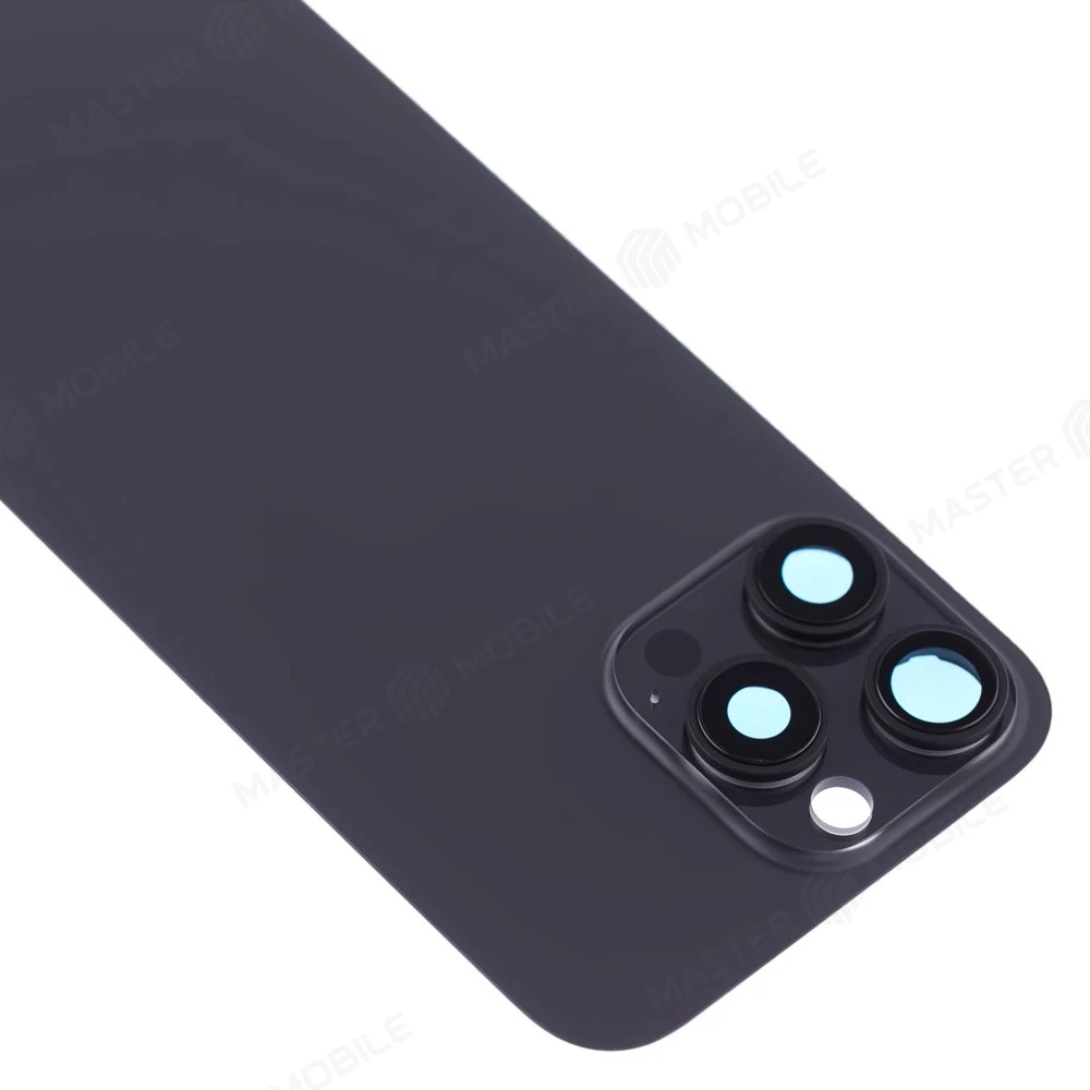 Задняя крышка для Apple iPhone 16 Pro Max (черный) (в сборе со стеклом камеры) (Premium)  фото №3
