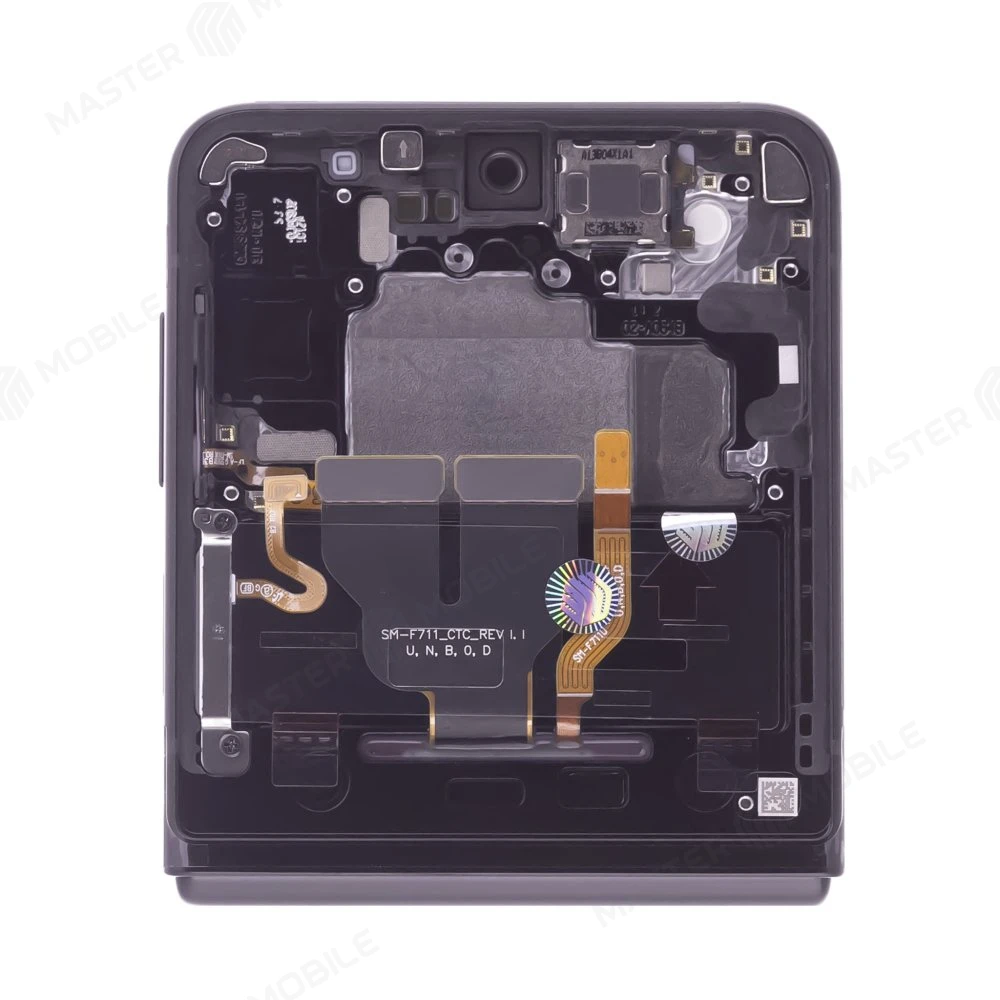 Дисплей для Samsung F711 Galaxy Z Flip 3 + тачскрин (внутренний) (черный) (в рамке) (ORIG100) (возможен дефект ЛКП) фото №3