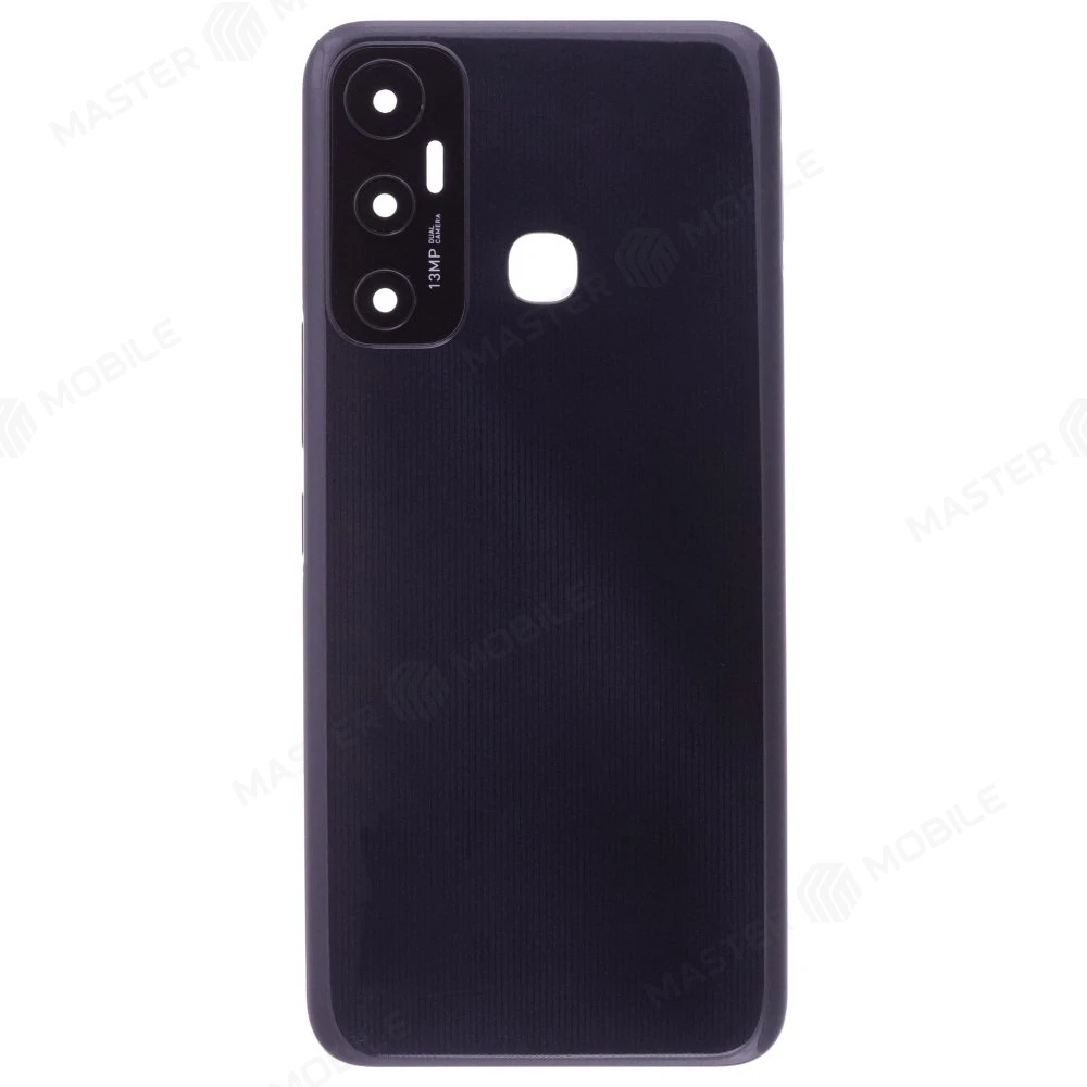 Задняя крышка для Infinix Hot 11 (X662) (Helio G70) (черный) (в сборе со стеклом камеры)