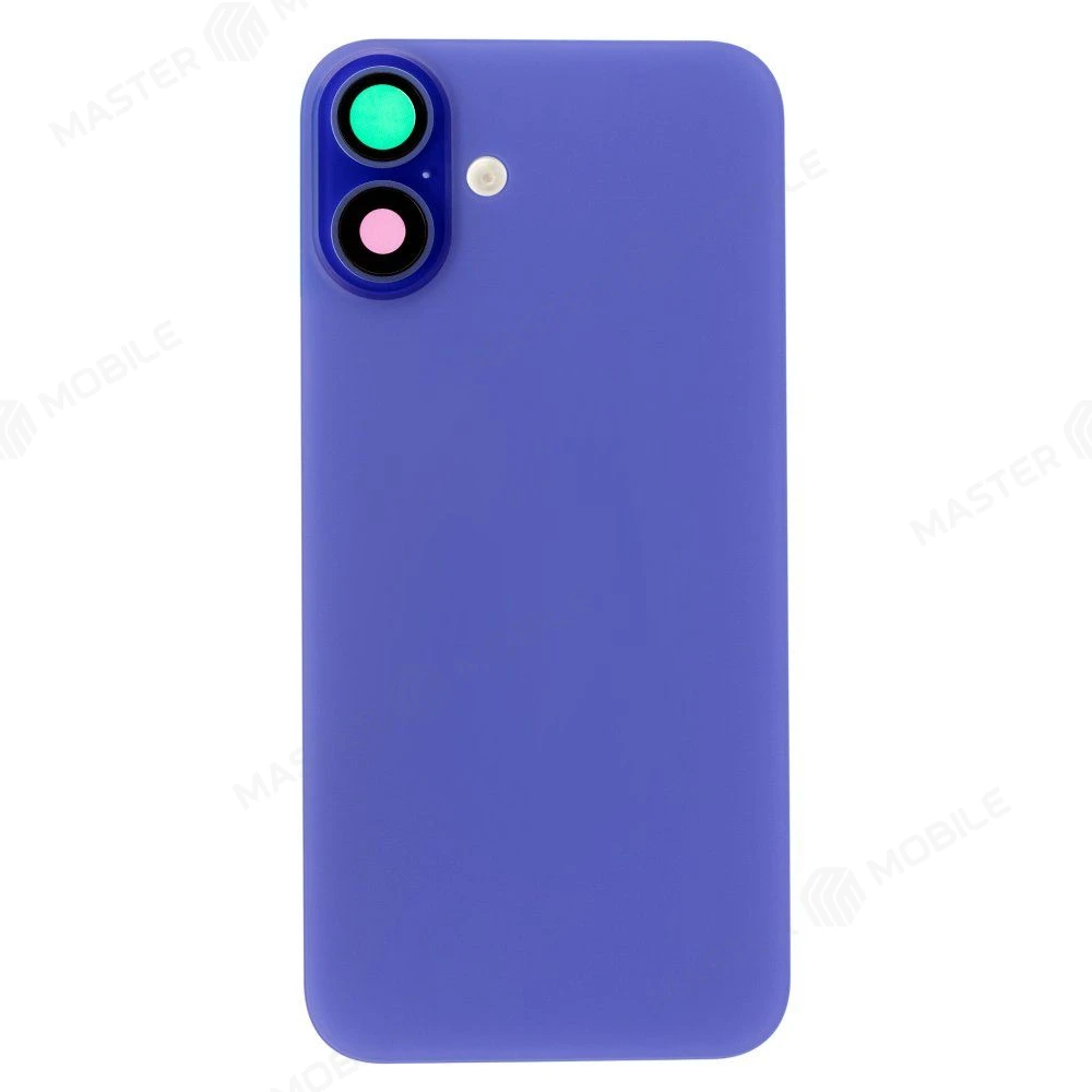 Задняя крышка для Apple iPhone 16 Plus (синий) (в сборе со стеклом камеры и шлейфом) (Premium)  фото №1