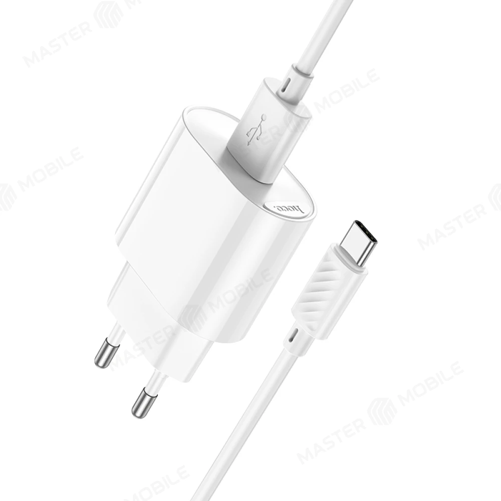 Сетевое зарядное устройство Hoco C109A USB 20W + кабель USB - TypeC (белый) фото №5