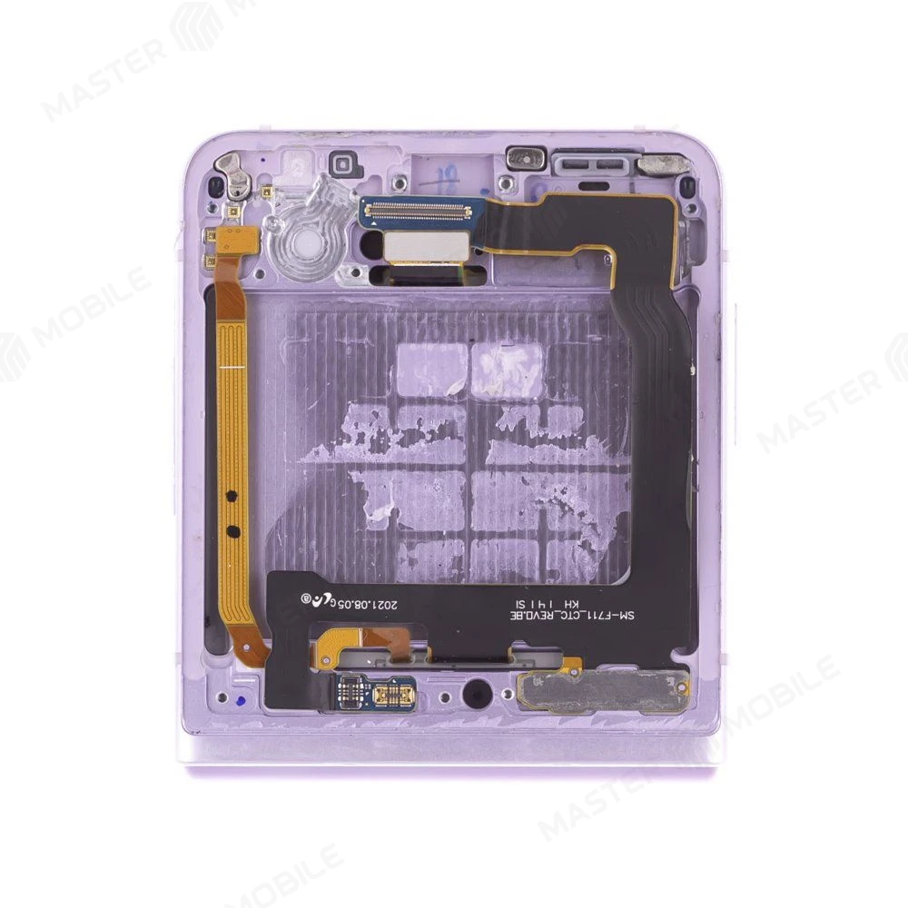 Дисплей для Samsung F711 Galaxy Z Flip 3 + тачскрин (внутренний) (фиолетовый) (в рамке) (ORIG100) (возможен дефект ЛКП) фото №4