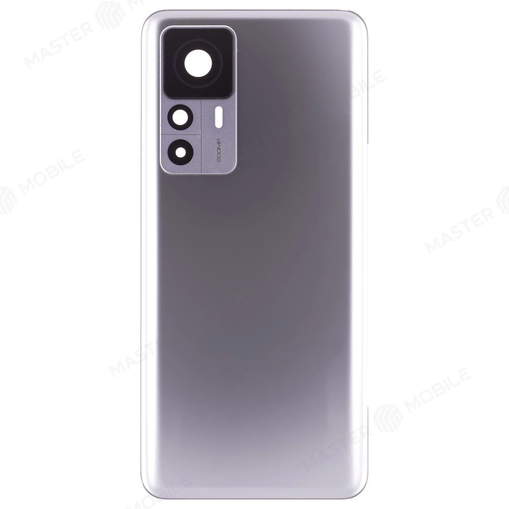 Задняя крышка для Xiaomi 12T Pro (22081212UG) (серебристый) (в сборе со стеклом камеры) (ORIG100) фото №1