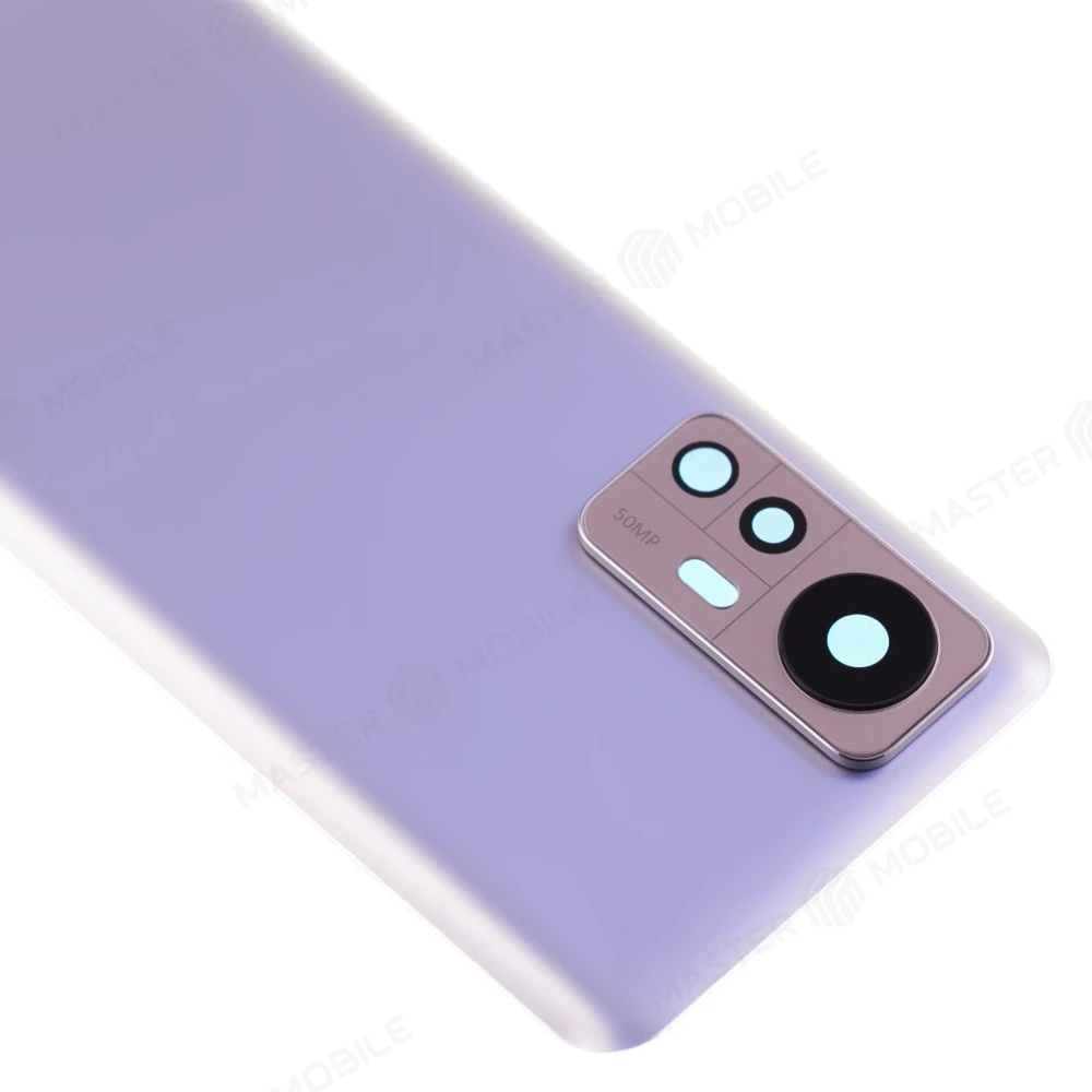 Задняя крышка для Xiaomi 12 (2201123G) / 12X (2112123AG) (фиолетовый) (в сборе со стеклом камеры) фото №3