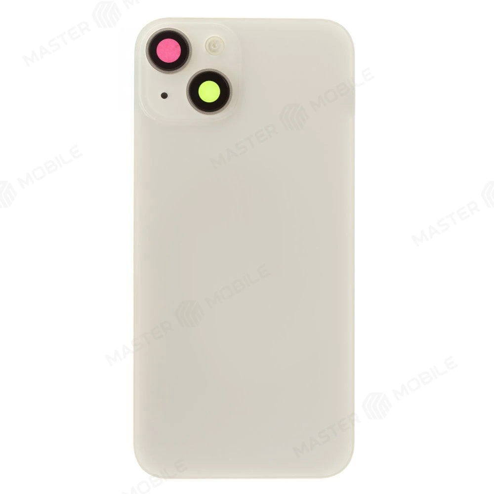Задняя крышка для Apple iPhone 14 (белый) (в сборе со стеклом камеры и шлейфом) (Premium)  фото №1