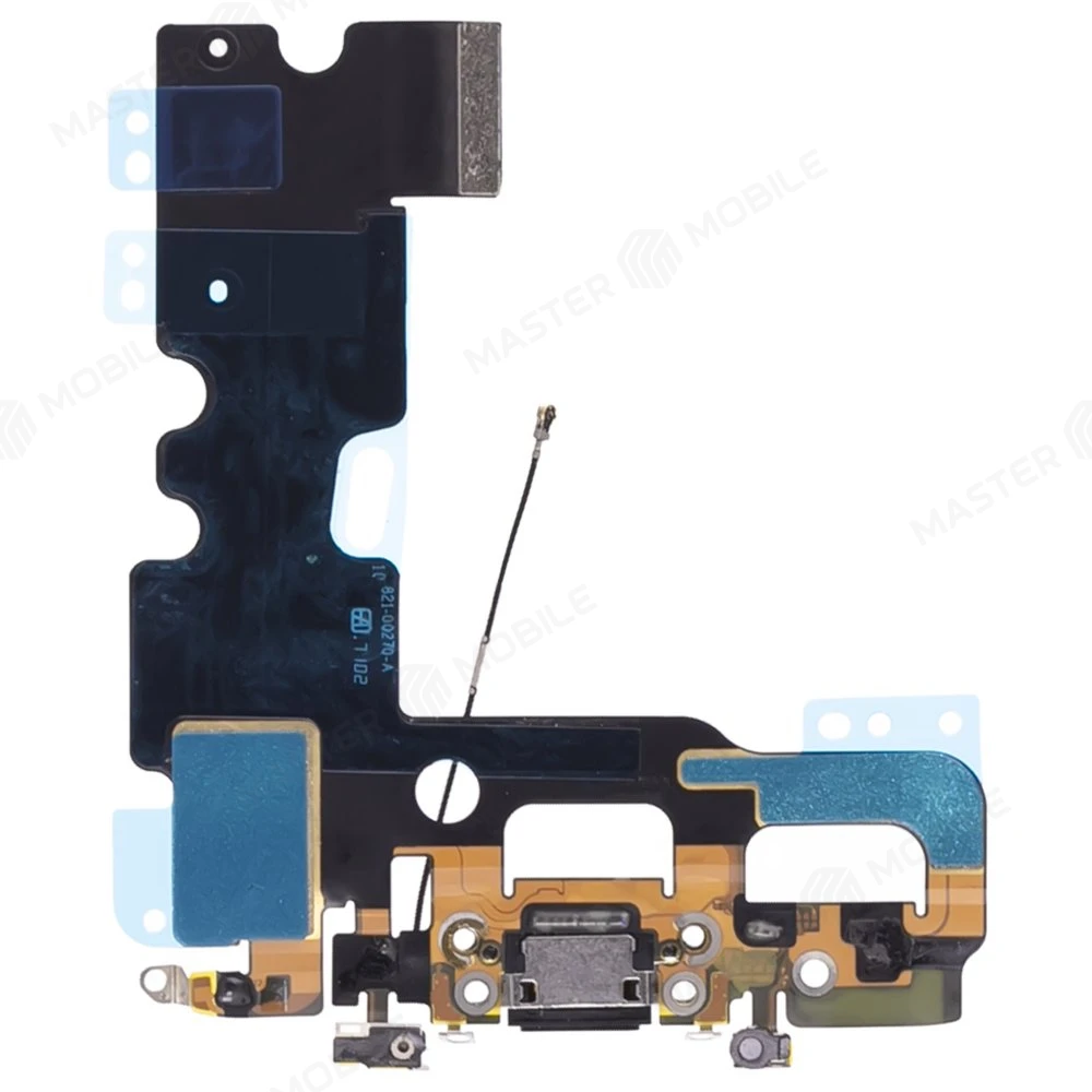 Шлейф для Apple iPhone 7 с комп. + разъем зарядки + микрофон (черный) (ORIG100) фото №2