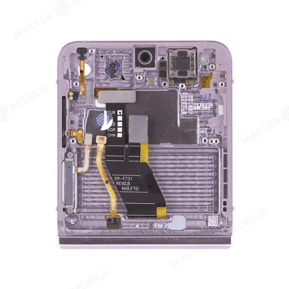 Дисплей для Samsung F731 Galaxy Z Flip 5 + тачскрин (внутренний) (фиолетовый) (в рамке) (ORIG100) (возможен дефект ЛКП) фото №3