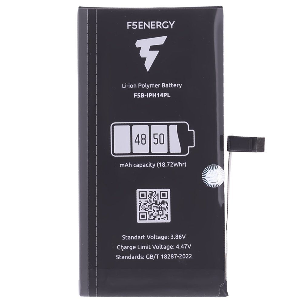 Аккумулятор для Apple iPhone 14 Plus (F5ENERGY) (усиленный) (4850 мАч) (SPECIAL EDITION) + двухсторонний скотч