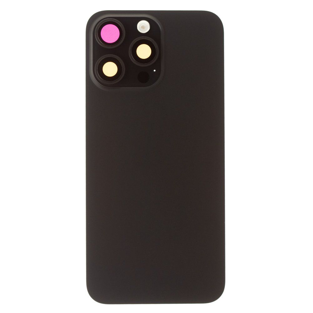Задняя крышка для Apple iPhone 15 Pro Max (черный) (в сборе со стеклом камеры и шлейфом) (Premium)