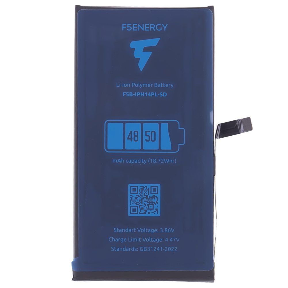 Аккумулятор для Apple iPhone 14 Plus (F5ENERGY) (усиленный) (4850 мАч) (SPECIAL EDITION) (с верификацией) + двухсторонний скотч