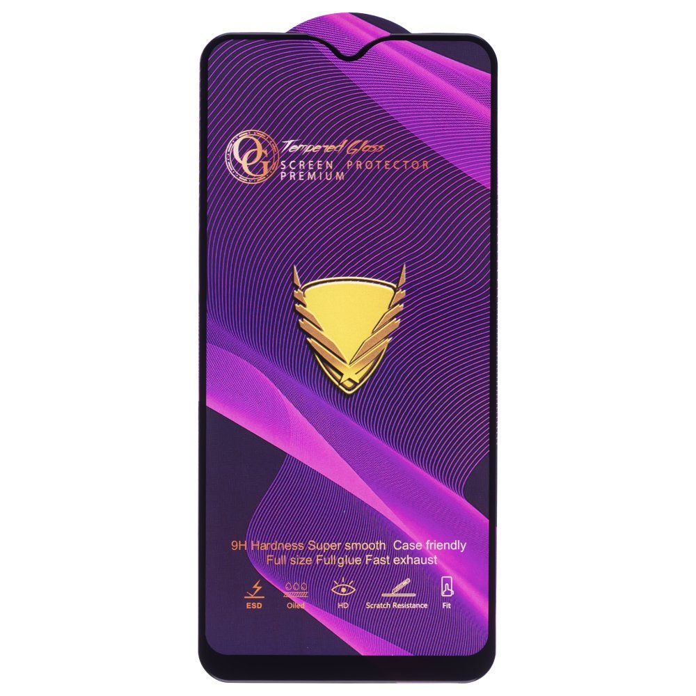Защитное стекло OG Glass (3 в 1) для Vivo Y11 (1906) / Y12 (1904) / Y17 (1902) (черный)