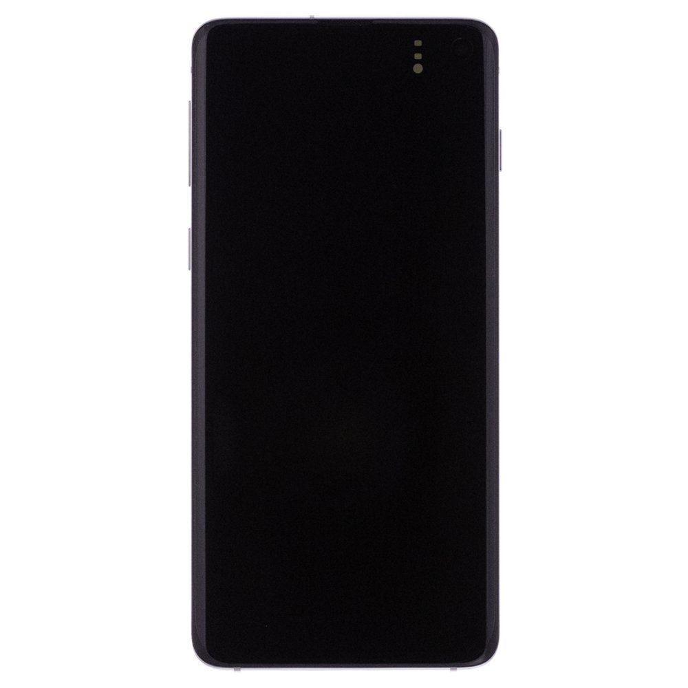 Дисплей для Samsung G973 Galaxy S10 + тачскрин (серебристый) (в рамке) (ORIG100) (возможен дефект ЛКП)
