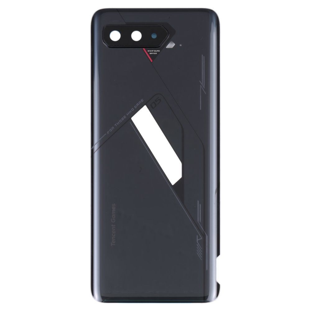 Задняя крышка для Asus ROG Phone 5 Pro (ZS673KS) / ROG Phone 5s Pro (ZS676KS) (черный) (в сборе со стеклом камеры) (ORIG100)